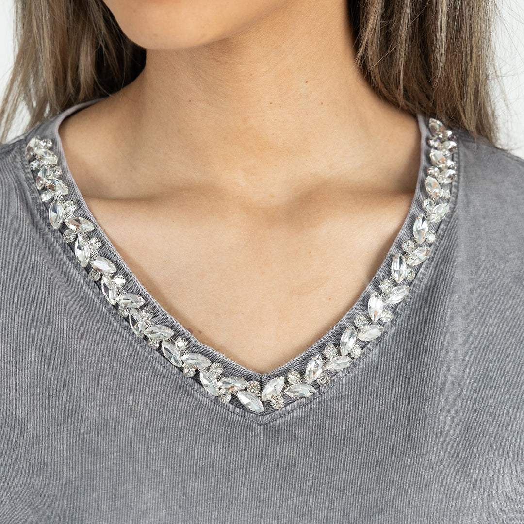 Kansas State Wildcats Rhinestoned V-Neck Tee