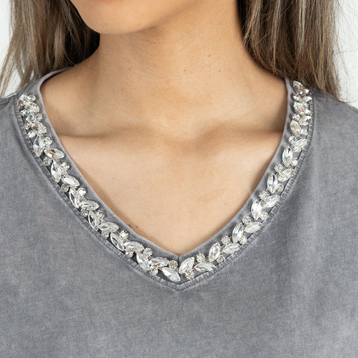 Kansas State Wildcats Rhinestoned V-Neck Tee