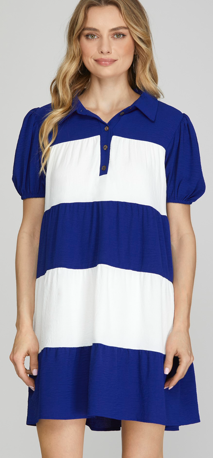 Color Block Tiered Dress