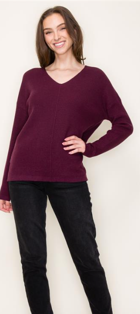 Fig V-Neck Sweater
