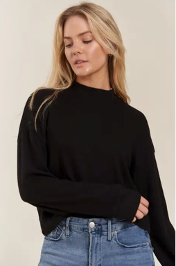 Brushed Sweater Mock Neck