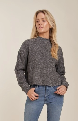 Brushed Sweater Mock Neck