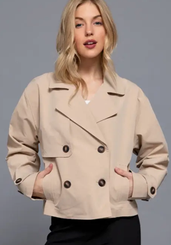 Short Double Breast Trench Jacket