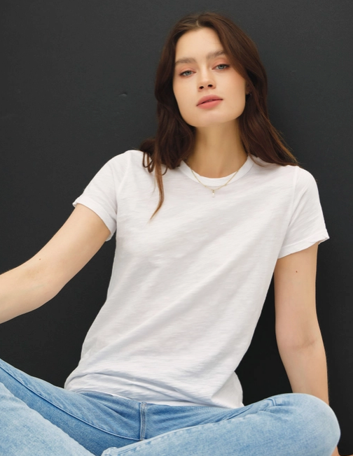 White Slub Tee S/S