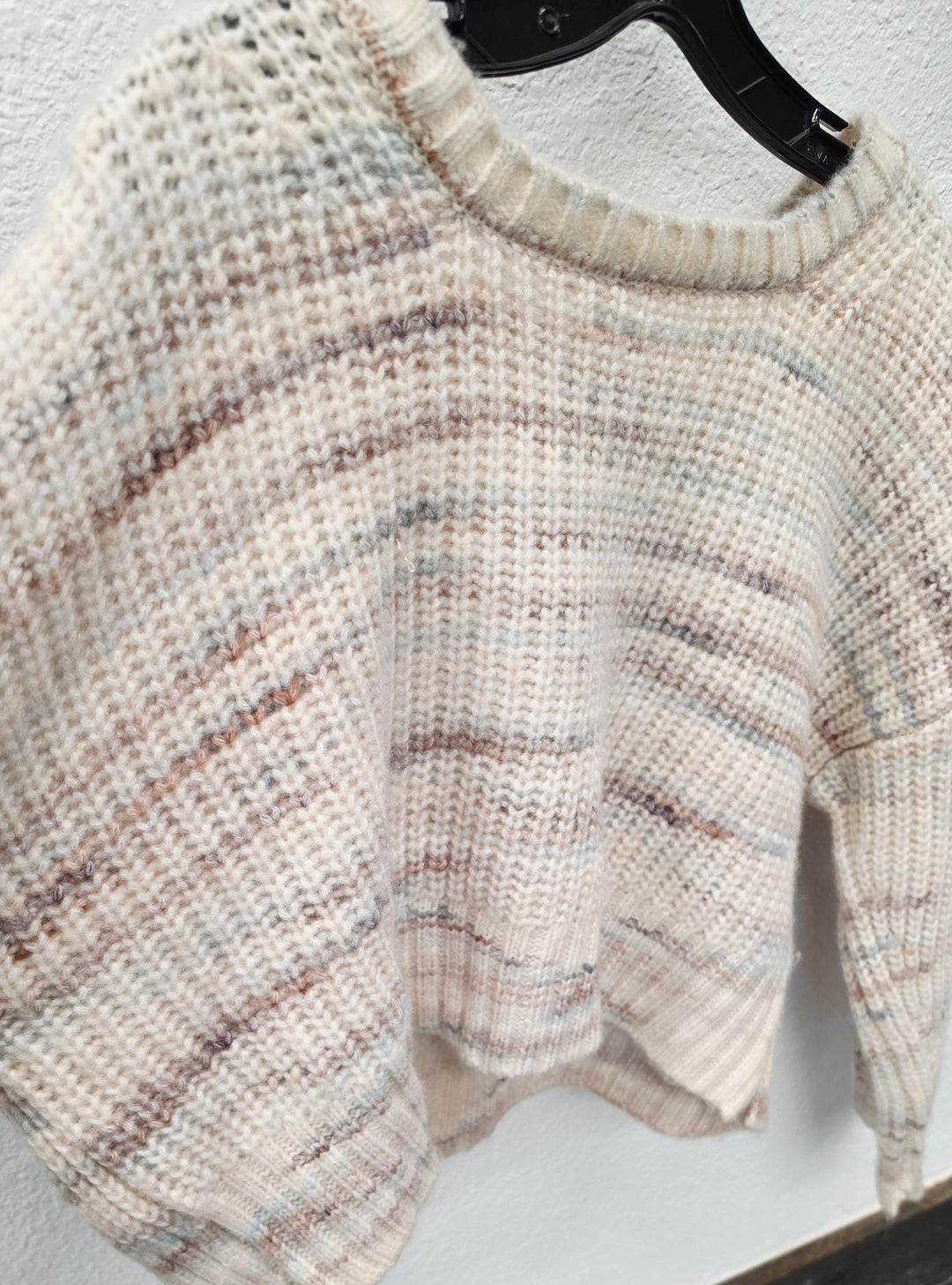 Cream Multi Color Knit Sweater