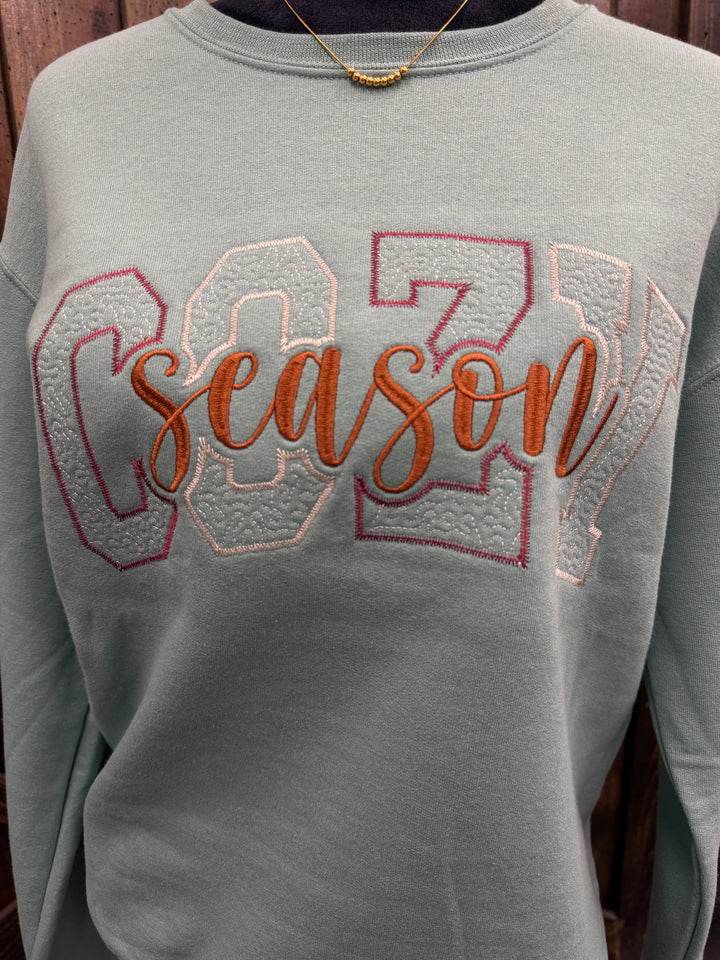 Cozy Season Embroidered Crewneck