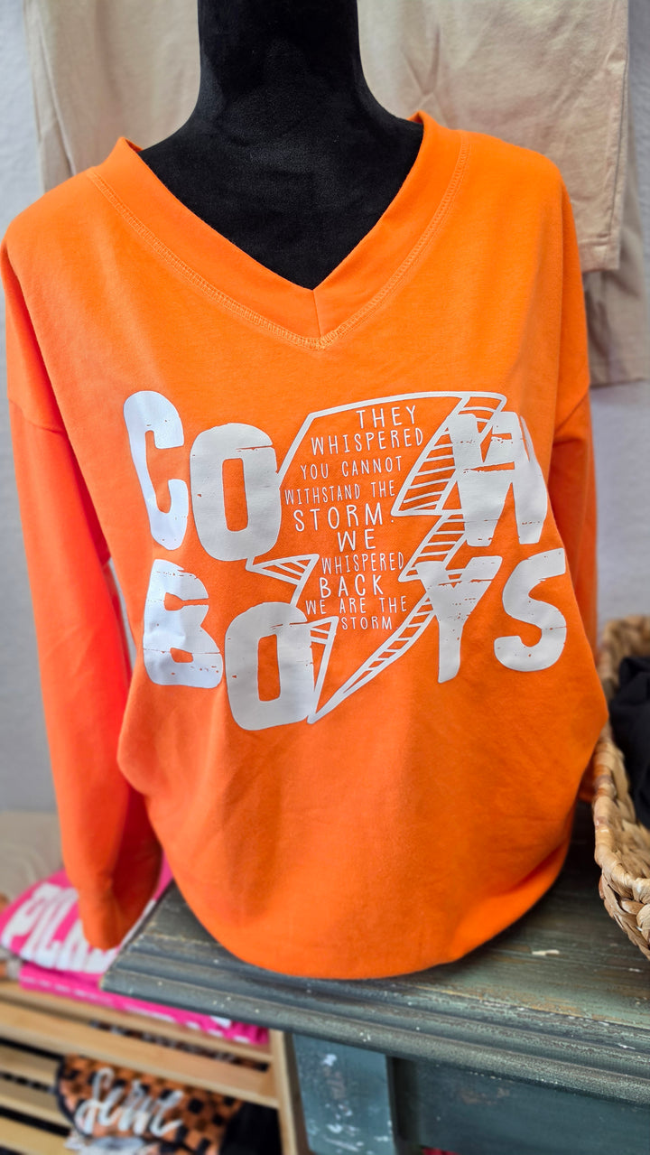 Bright Orange V-Neck Shirt
