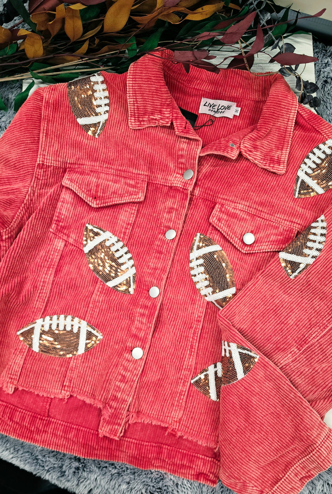 Sequin Football Corduroy Jacket