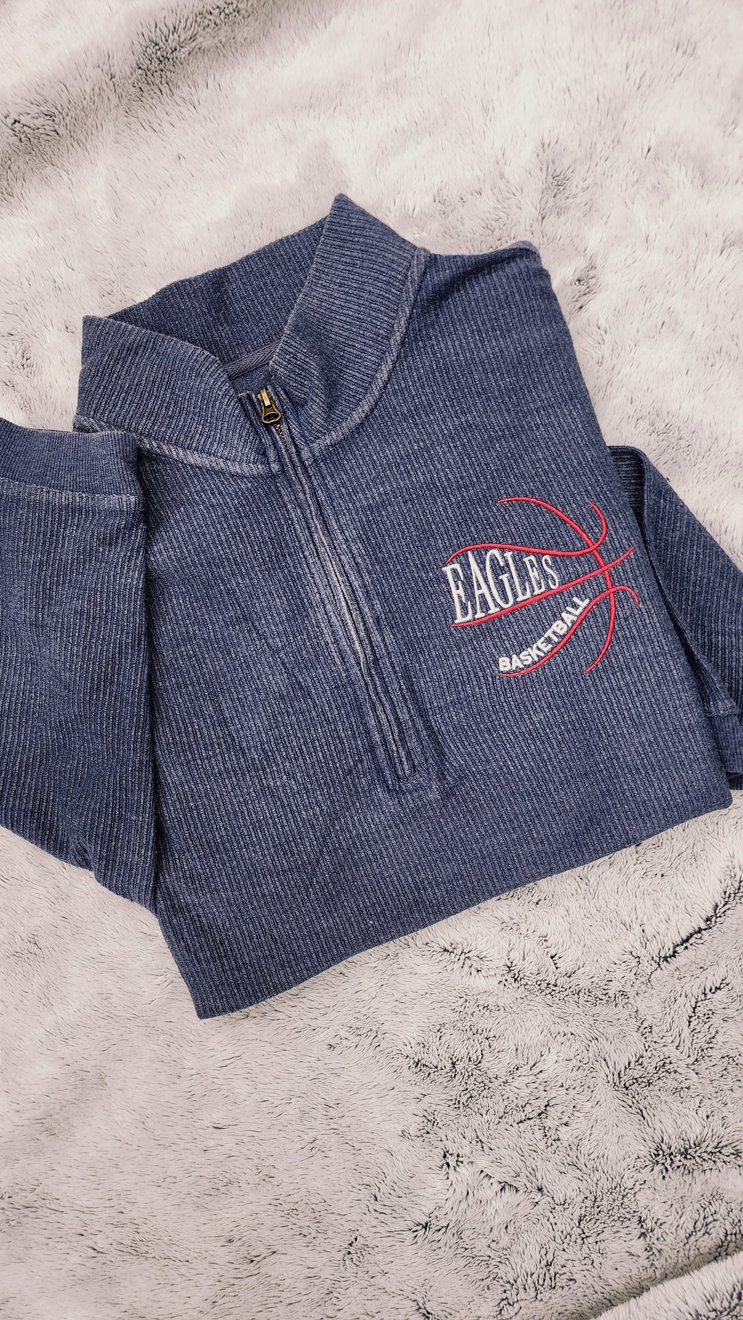 Embroidered Basketball Quarter Zip