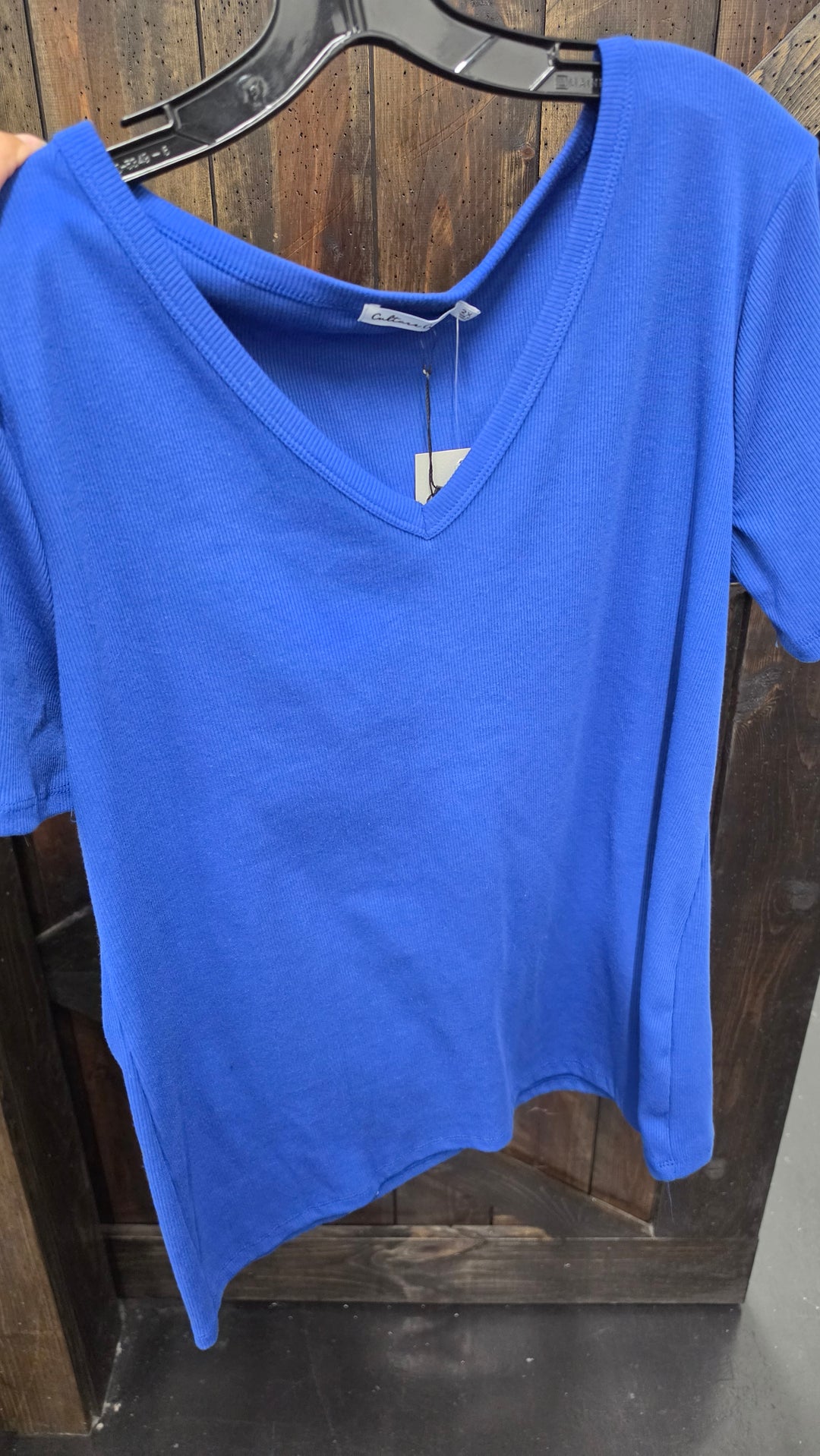 Royal Ribbed V-Neck S/S