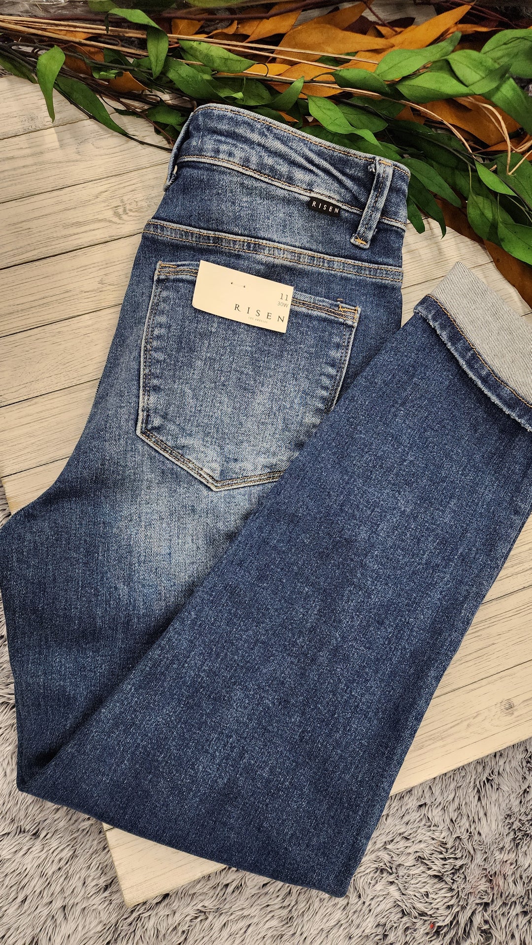 Dark High Rise Skinny Jean- Risen