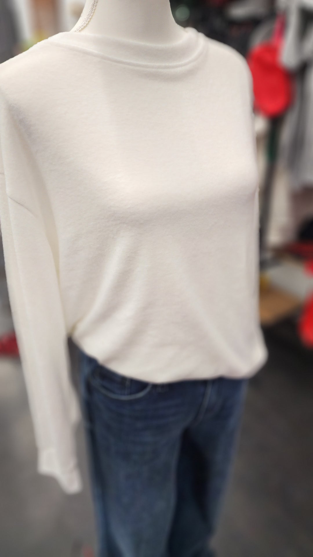 White L/S Sweater - Large
