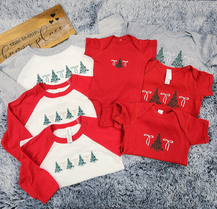 Embroidered Christmas Tree w/ Bows