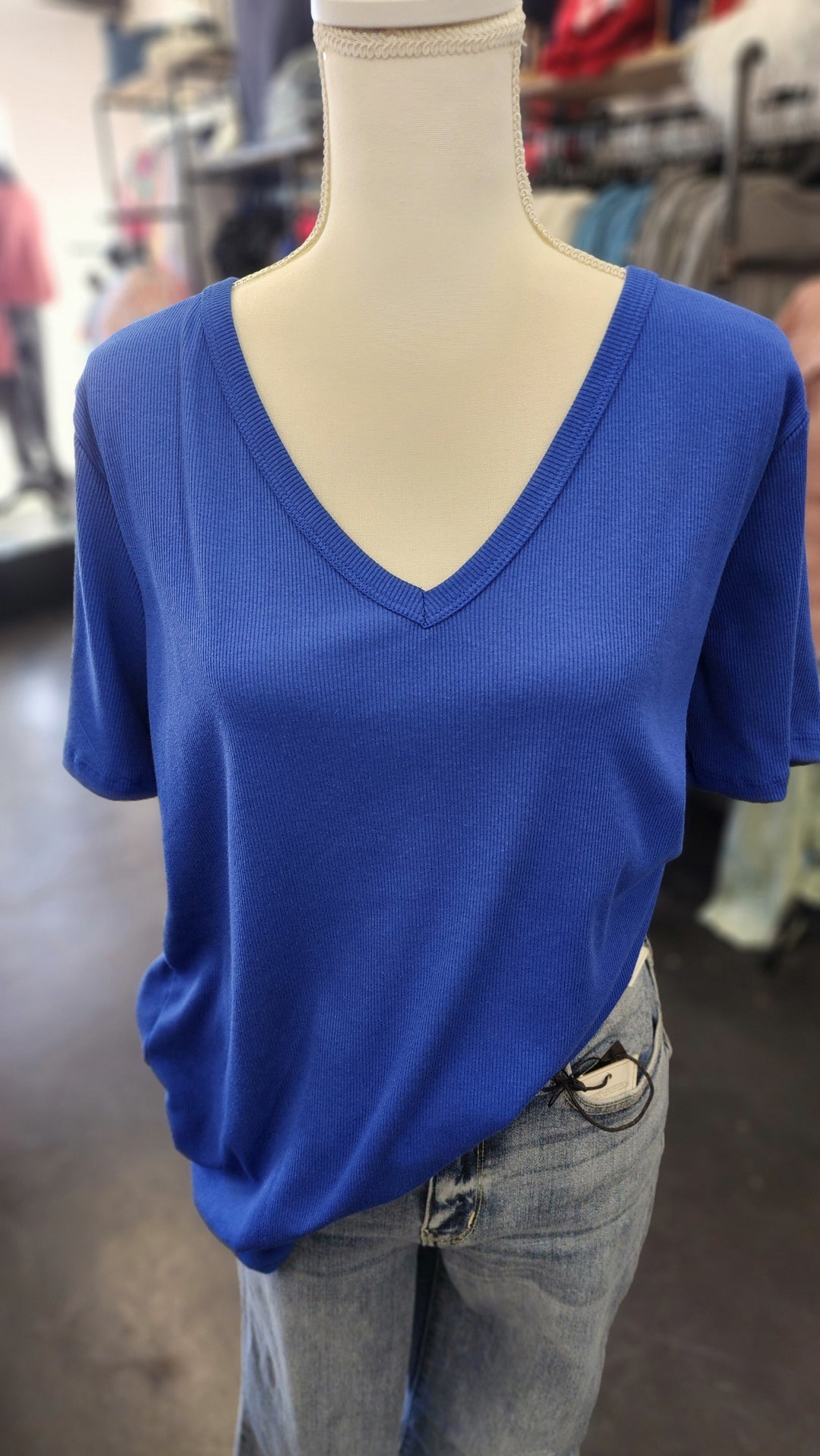 Royal Ribbed V-Neck / 2X-Large