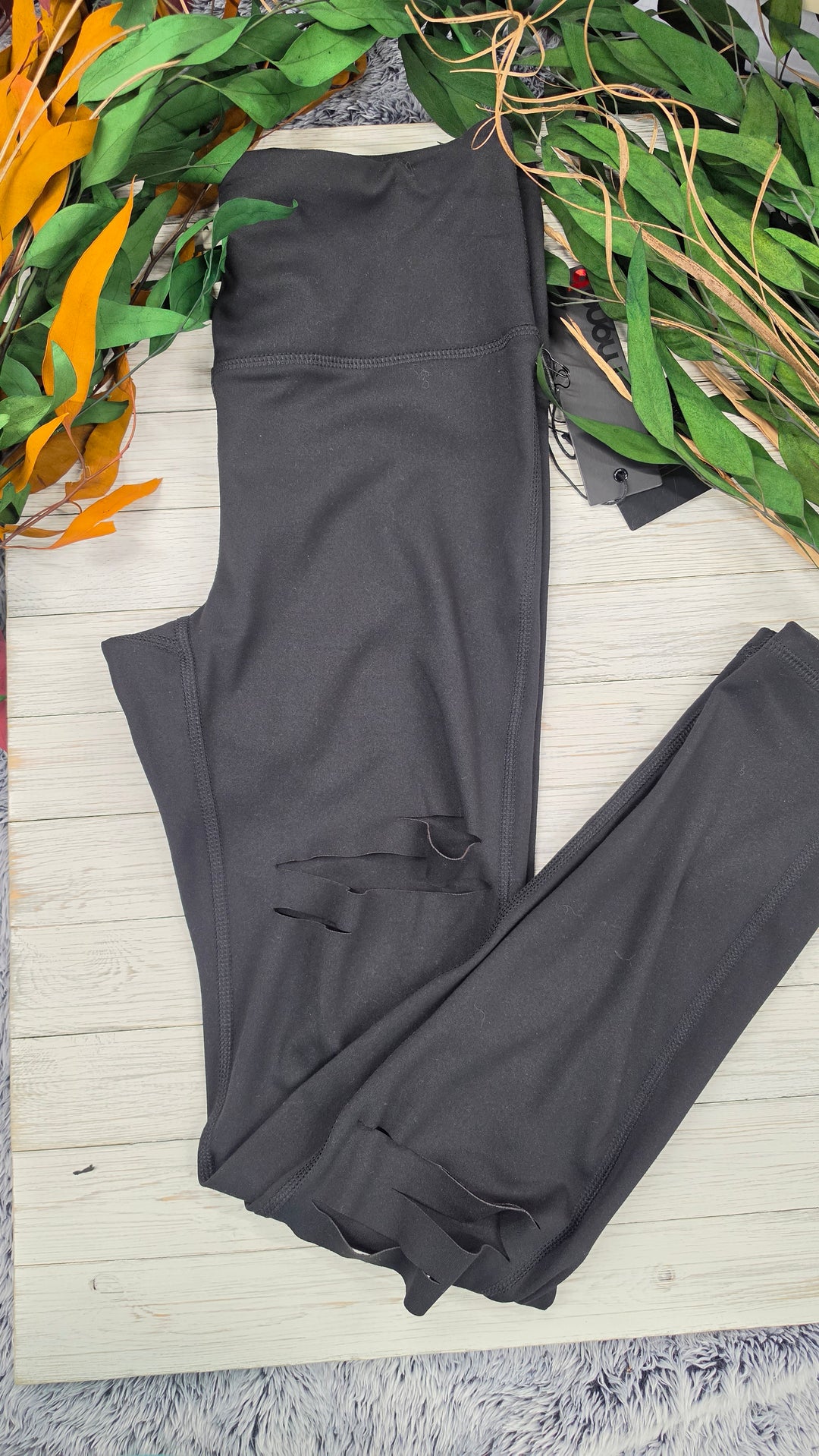Black Mono B Torn Leggings
