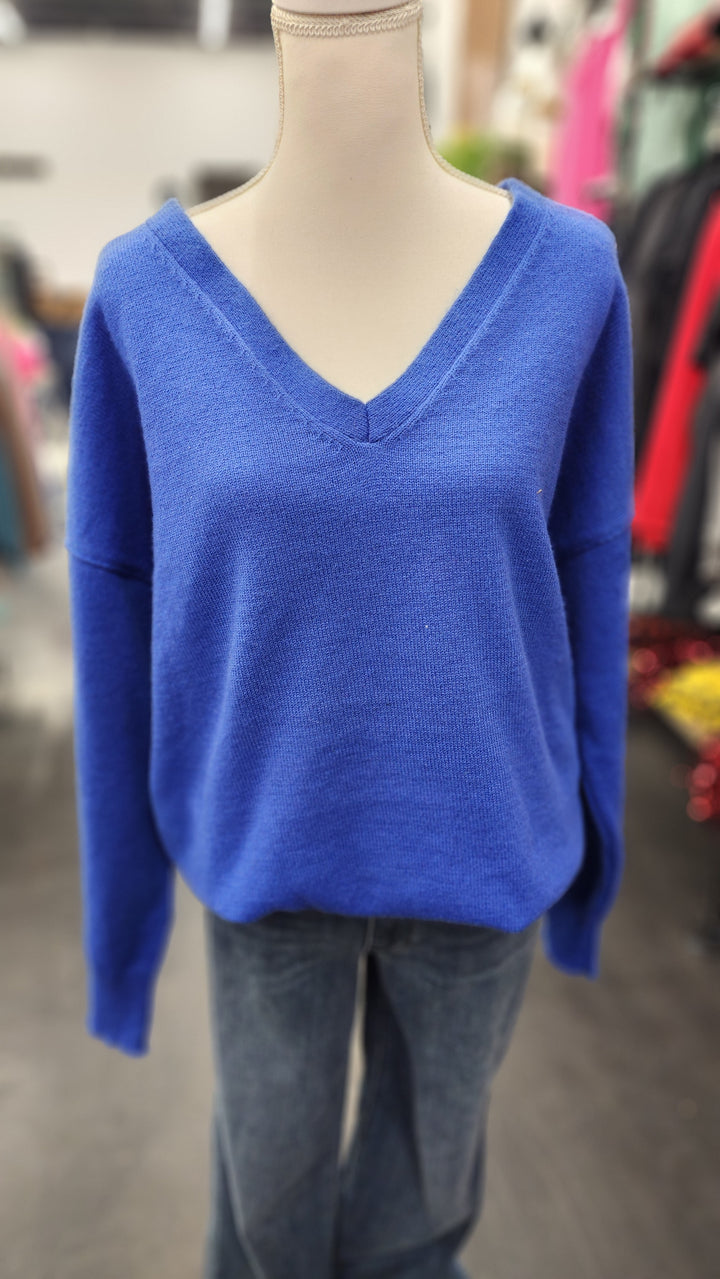 Blue V-Neck Sweater