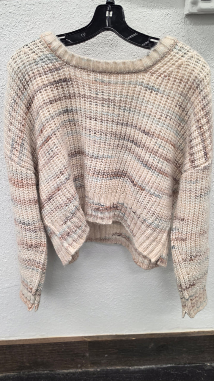 Cream Multi Color Knit Sweater