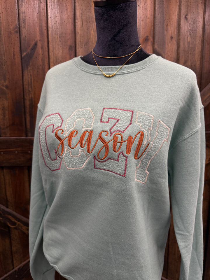 Cozy Season Embroidered Crewneck