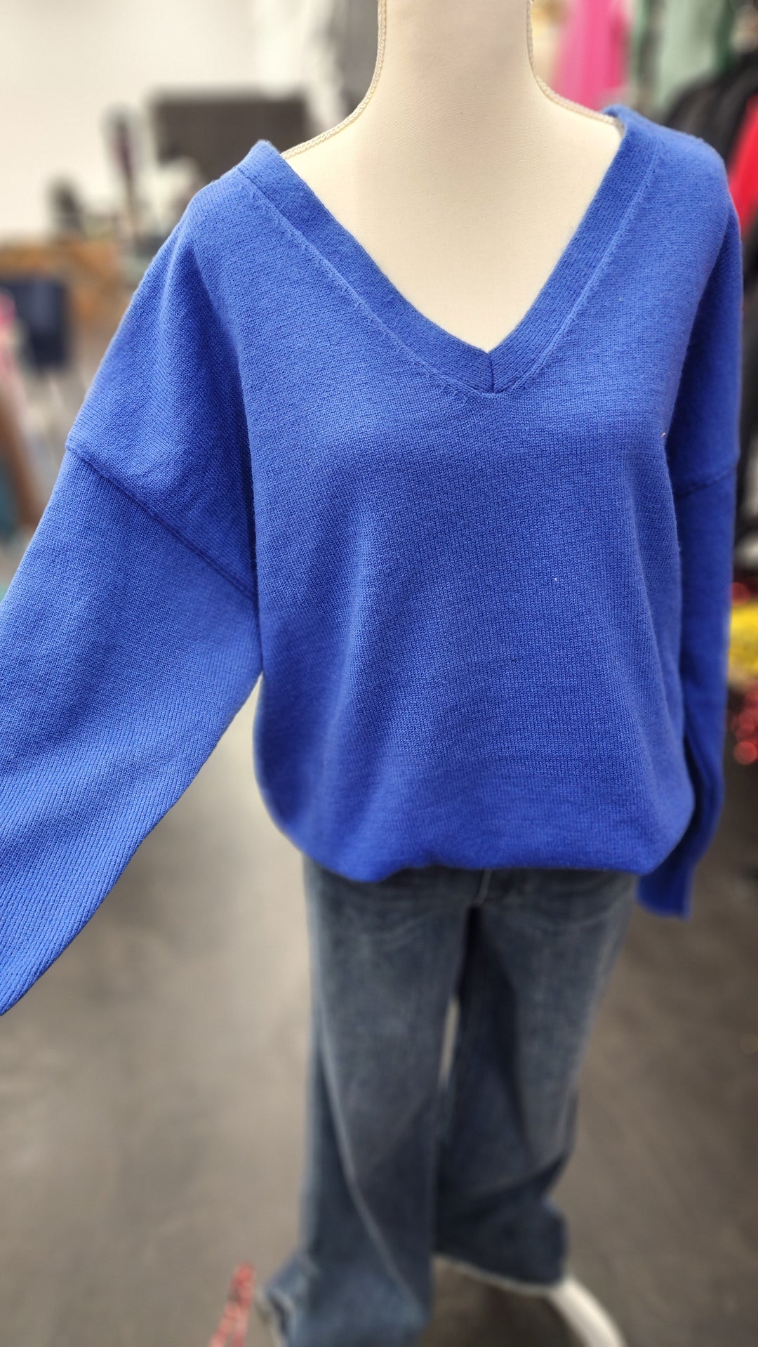 Blue V-Neck Sweater