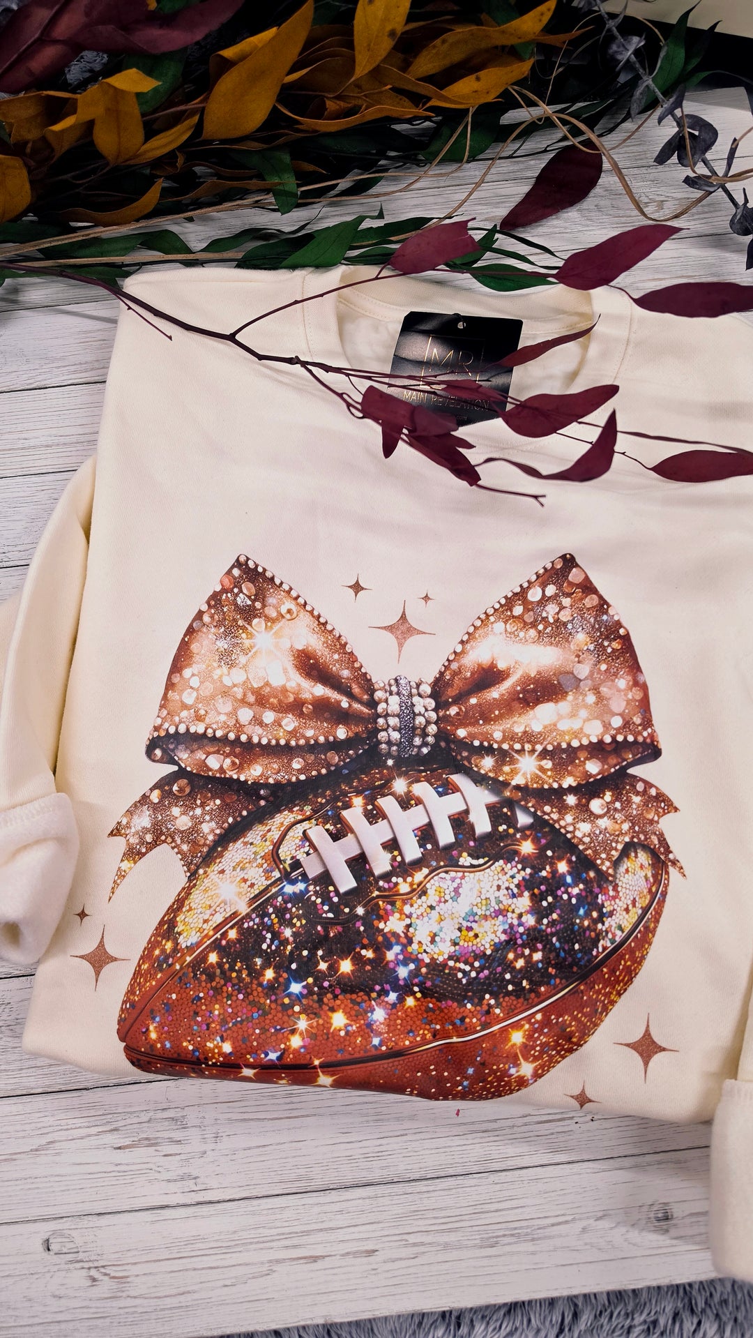 Cream Faux Sequin Sweatshirt