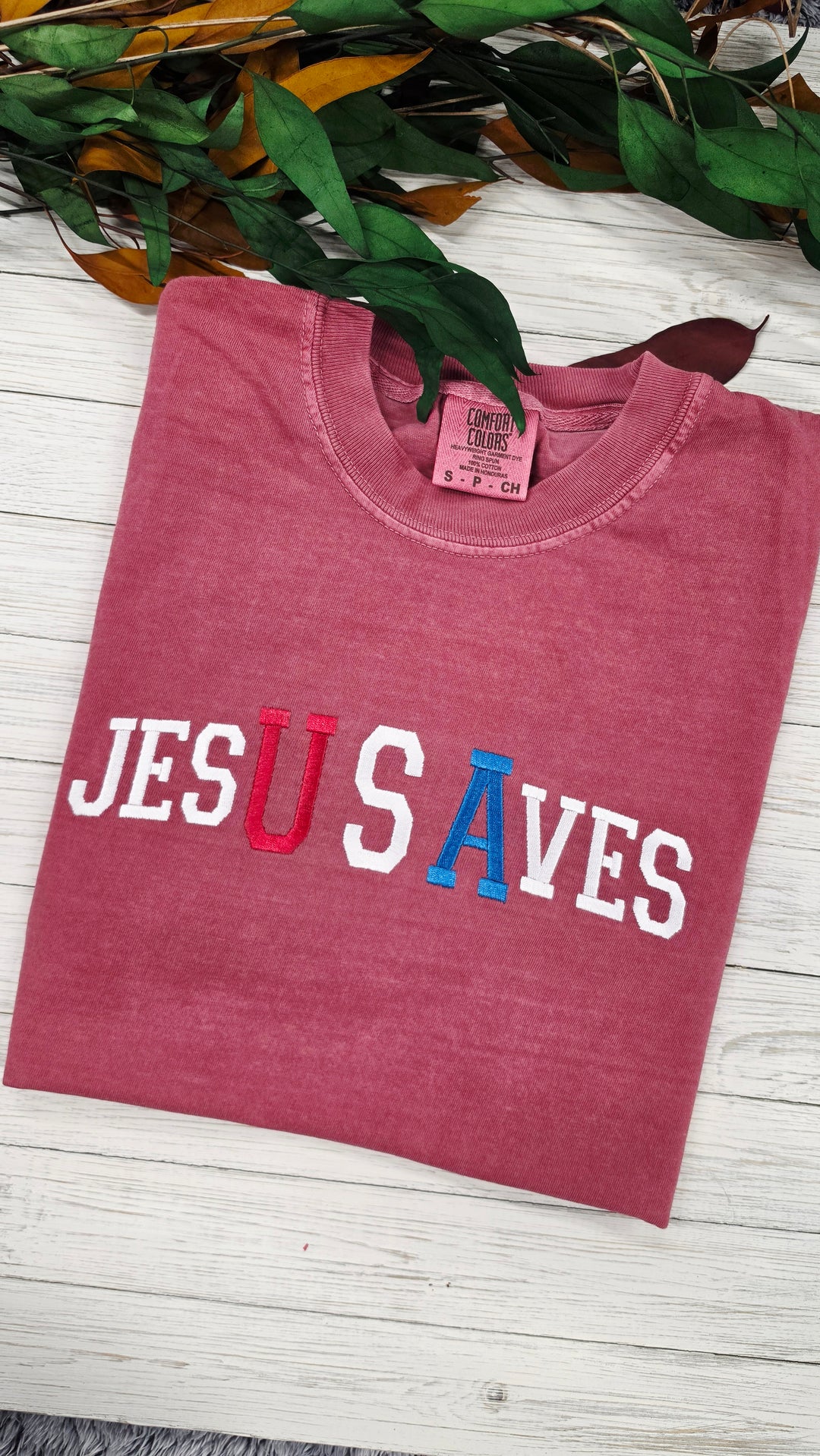 Jesus Saves Embroidered | Comfort Colors Tee