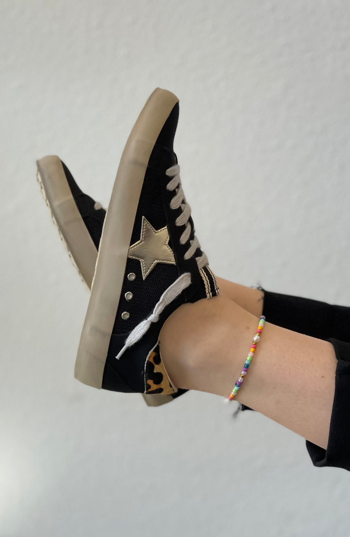Black and Cheetah Sneaker